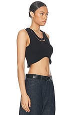 Aisling Camps Cropped Tank Top in Black, view 2, click to view large image.