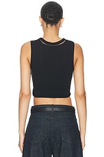 Aisling Camps Cropped Tank Top in Black, view 3, click to view large image.