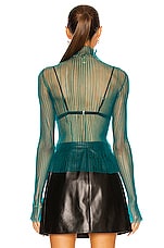 Aisling Camps Mist Turtleneck Top in Teal, view 3, click to view large image.