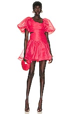 Aje Joan Puff Sleeve Mini Dress in Rouge Pink, view 1, click to view large image.