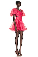 Aje Joan Puff Sleeve Mini Dress in Rouge Pink, view 2, click to view large image.