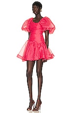 Aje Joan Puff Sleeve Mini Dress in Rouge Pink, view 3, click to view large image.
