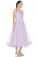 Aje Horizon Pintucked Midi Dress in LILAC, view 2, click to view large image.