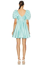 Aje Gabrielle Plunge Mini Dress in Spearmint Blue, view 3, click to view large image.