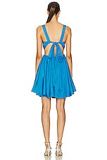 Aje Clara Tie Back Mini Dress in Azure Blue, view 3, click to view large image.