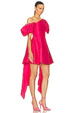 Aje Arista Tulip Sleeve Mini Dress in Bougainvillea Red, view 2, click to view large image.