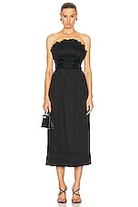 Aje Whisper Knot Waist Midi Dress in Black, view 1, click to view large image.