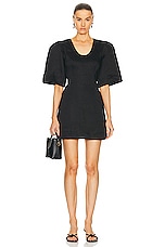 Aje Hunter Twisted Mini Dress in Black, view 2, click to view large image.