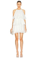 Aje Claudia Tiered Mini Dress in Ivory, view 1, click to view large image.