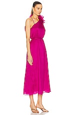 Aje Quintessa Flower Midi Dress in Deep Magenta, view 2, click to view large image.