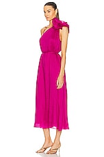 Aje Quintessa Flower Midi Dress in Deep Magenta, view 3, click to view large image.