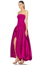 Aje Violette Bubble Hem Maxi Dress in Deep Magenta, view 3, click to view large image.