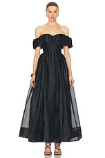 Aje Cordelia Corsetted Maxi Dress in Black, view 2, click to view large image.