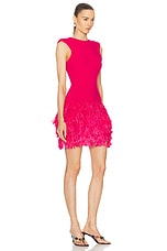 Aje Rushes Fringe Knit Mini Dress in Deep Fuschia, view 2, click to view large image.