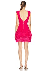 Aje Rushes Fringe Knit Mini Dress in Deep Fuschia, view 3, click to view large image.