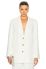 Aje X Fwrd Phantom Boyfriend Blazer in Ivory, view 1, click to view large image.