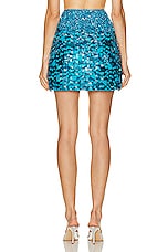 Aje Cherie Sequin Mini Skirt in Azure Blue, view 3, click to view large image.
