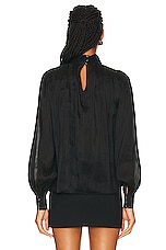 Aje Aura Frilled Tie Blouse in Black, view 4, click to view large image.
