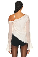 Aje Edith Draped Top in Champagne Cream, view 4, click to view large image.