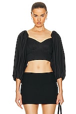 Aje Hester Corsetted Top in Black, view 1, click to view large image.