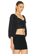Aje Hester Corsetted Top in Black, view 2, click to view large image.