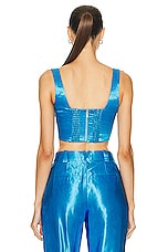 Aje Elation Pleated Bralette Top in Azure Blue, view 3, click to view large image.
