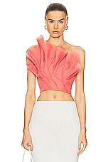 Aje Flame Crop Top in Guava Pink, view 1, click to view large image.