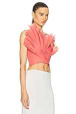 Aje Flame Crop Top in Guava Pink, view 2, click to view large image.