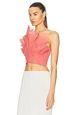 Aje Flame Crop Top in Guava Pink, view 3, click to view large image.