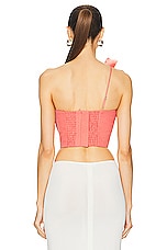Aje Flame Crop Top in Guava Pink, view 4, click to view large image.