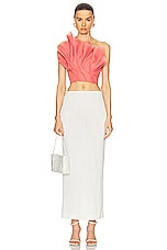 Aje Flame Crop Top in Guava Pink, view 5, click to view large image.