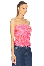 Aje Charmed Rosette Ruffle Bustier Top in Misty Rose, view 2, click to view large image.