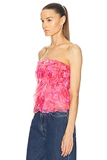 Aje Charmed Rosette Ruffle Bustier Top in Misty Rose, view 3, click to view large image.