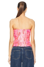 Aje Charmed Rosette Ruffle Bustier Top in Misty Rose, view 4, click to view large image.