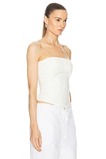 Aje Oriel Ruched Bustier in Ivory, view 2, click to view large image.