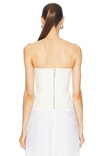 Aje Oriel Ruched Bustier in Ivory, view 3, click to view large image.