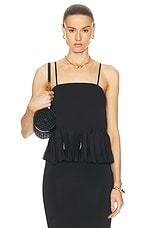 Aje Arris Fringed Top in Black, view 1, click to view large image.