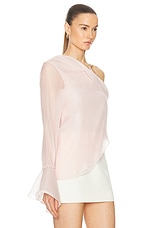 Aje Edith Draped Top in Blush Pink, view 2, click to view large image.