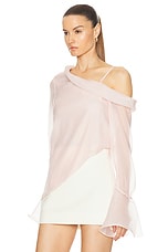 Aje Edith Draped Top in Blush Pink, view 3, click to view large image.