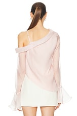 Aje Edith Draped Top in Blush Pink, view 4, click to view large image.