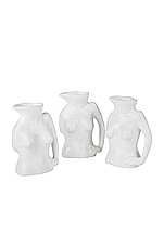 Anissa Kermiche Trio of Mini Jugs Jug in White Shiny, view 1, click to view large image.