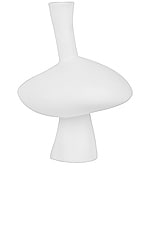 Anissa Kermiche Mercury Candlestick Holder in White Matte, view 1, click to view large image.