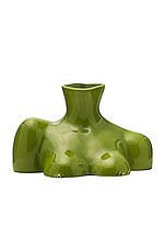 Anissa Kermiche Breast Friend Vase in Olive Green Shiny | FWRD