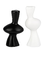 Anissa Kermiche Modern Salt &amp; Pepper Shaker Set in Black & White, view 1, click to view large image.