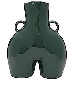 Anissa Kermiche Love Handles Vase in Bottle Green, view 1, click to view large image.