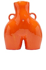 Anissa Kermiche Love Handles Vase in Orange, view 1, click to view large image.
