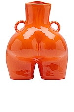 Anissa Kermiche Love Handles Vase in Orange, view 2, click to view large image.