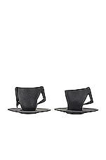 Anissa Kermiche C Cups Coffee Cups Set Of 2 in Matte Mottled Black, view 2, click to view large image.