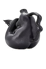 Anissa Kermiche Tit-tea Pot in Matte Mottled Black, view 2, click to view large image.