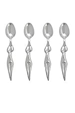 Anissa Kermiche Tea -poon Me Teaspoons Set Of 4 in Stainless Steel, view 1, click to view large image.